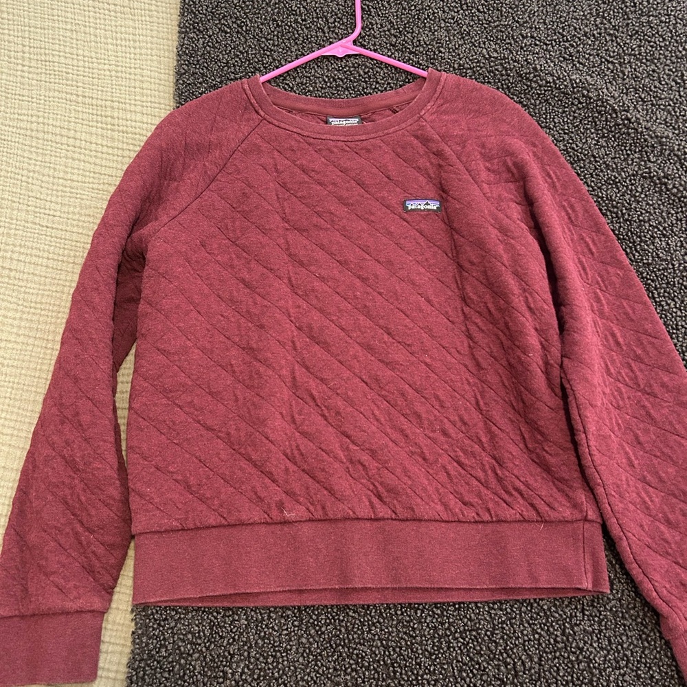 Patagonia Women's Quilted Crew Neck Sweater - Burgundy
